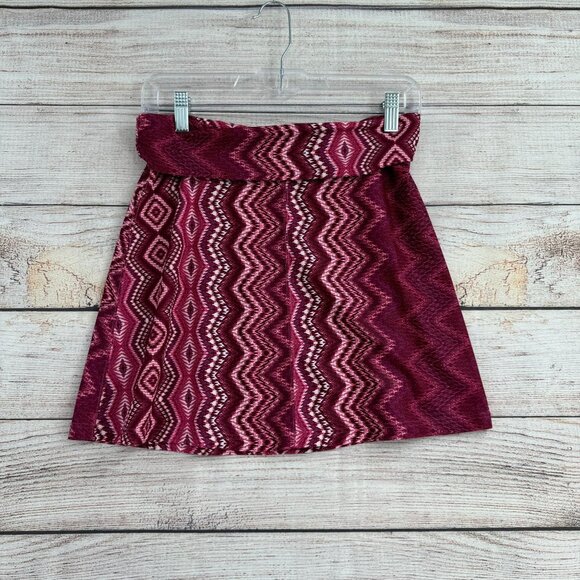 prAna‎ Breathe Rolled Waist Performance Skirt Women's Size Small Pink/Purple - Picture 1 of 8